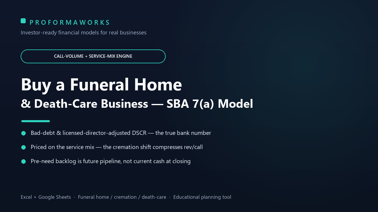Funeral Home / Death-Care Acquisition & SBA Underwriting Financial Model