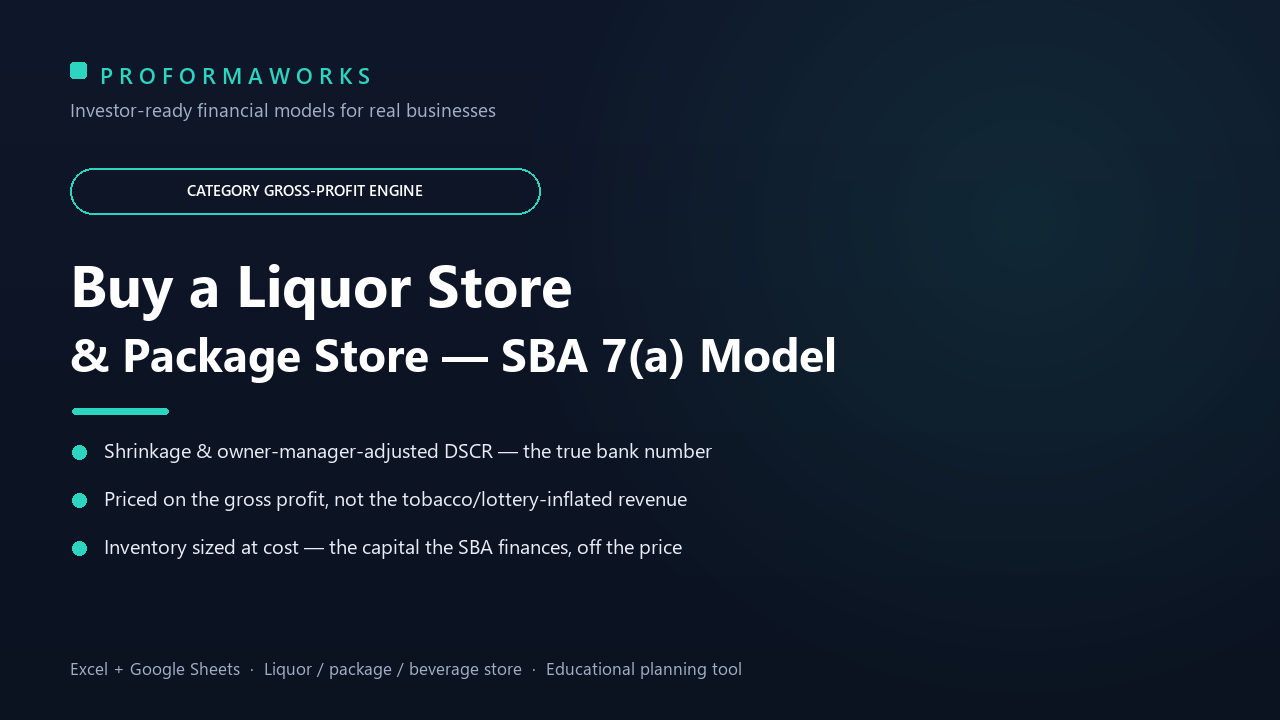 Liquor Store / Package Store Acquisition & SBA Underwriting Financial Model